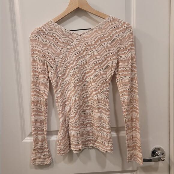 BCBGMaxAzria V-neck Crochet Sweater - Picture 3 of 6
